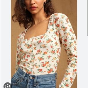 Rouje Eugene Top in Roses, Size 36 (S).